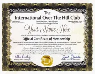 Over The Hill - Old Farts Club Certificates - Digital Download