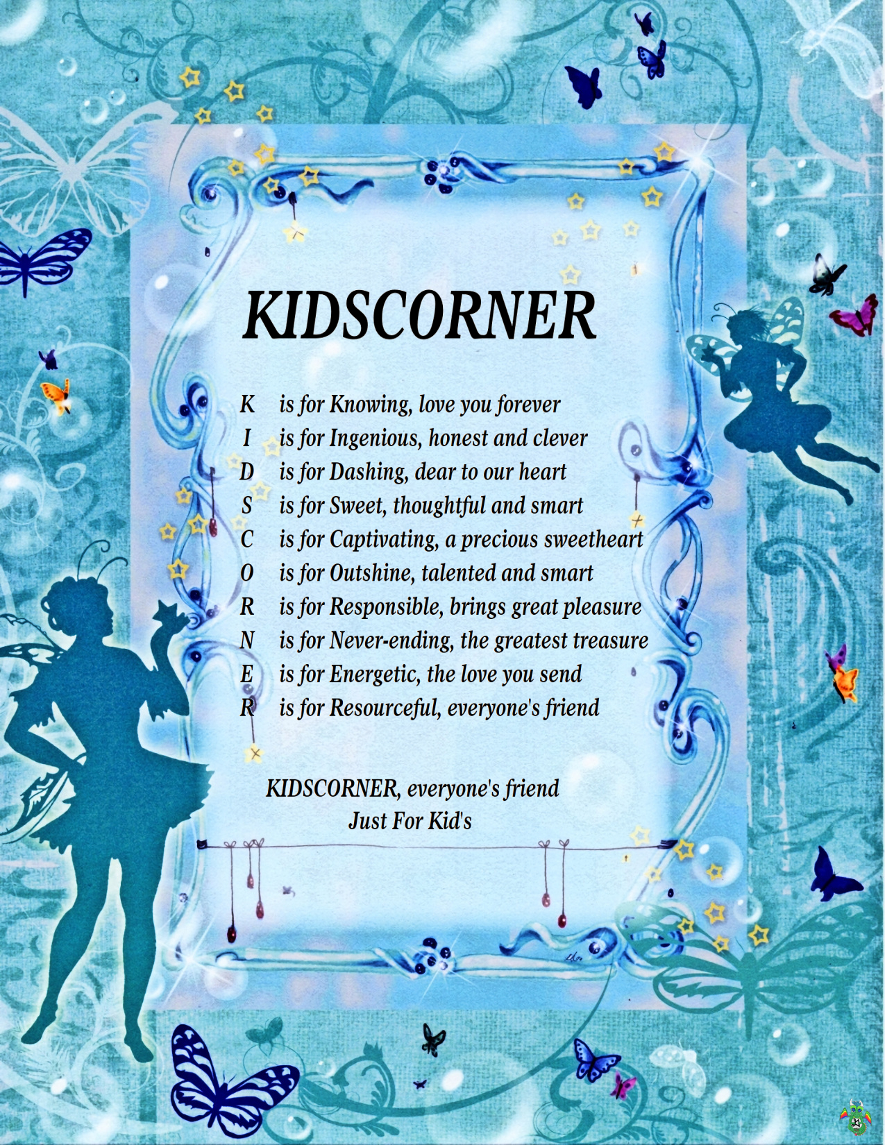 Kid's Corner Fairies Child Name Poem