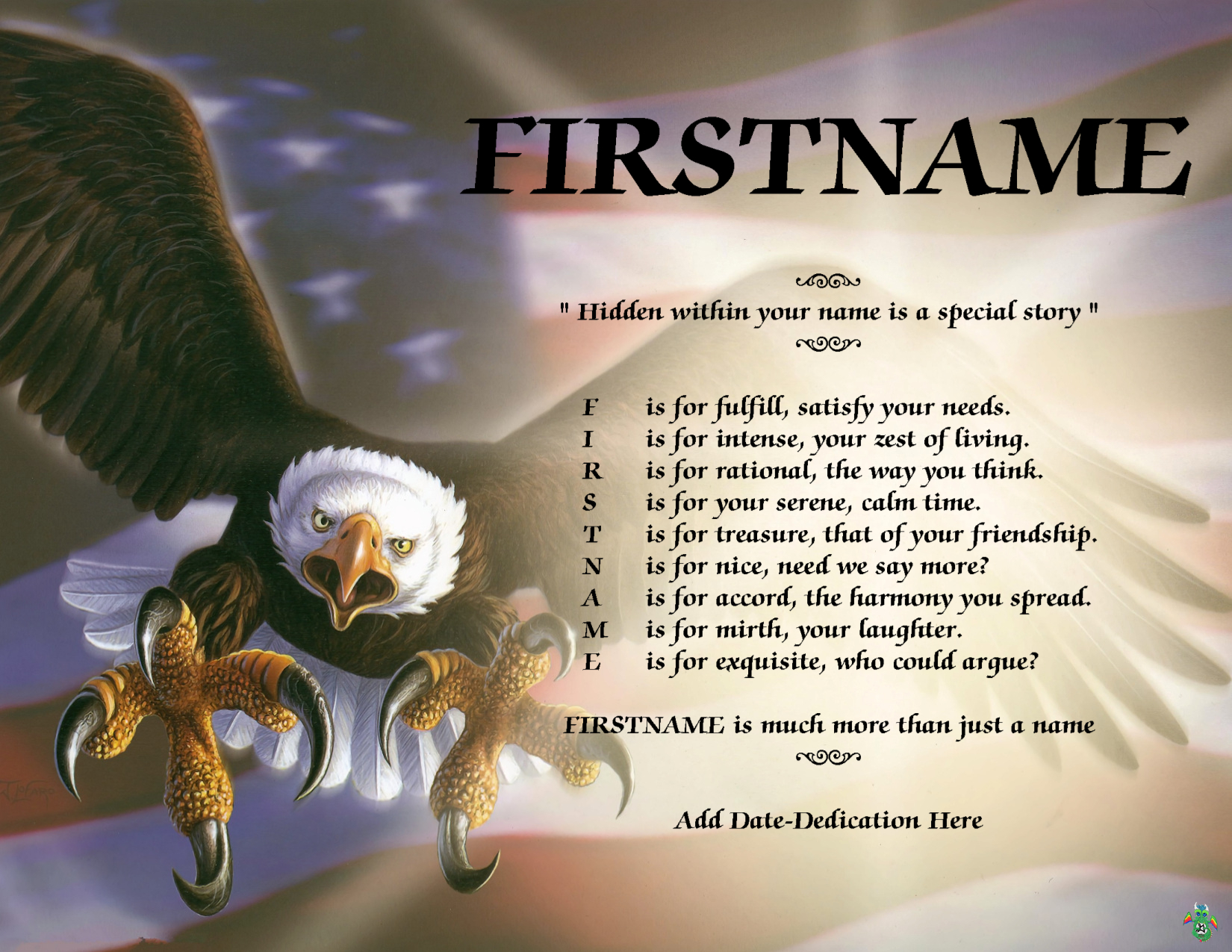 FIRST NAME POEM STORY American Eagle II