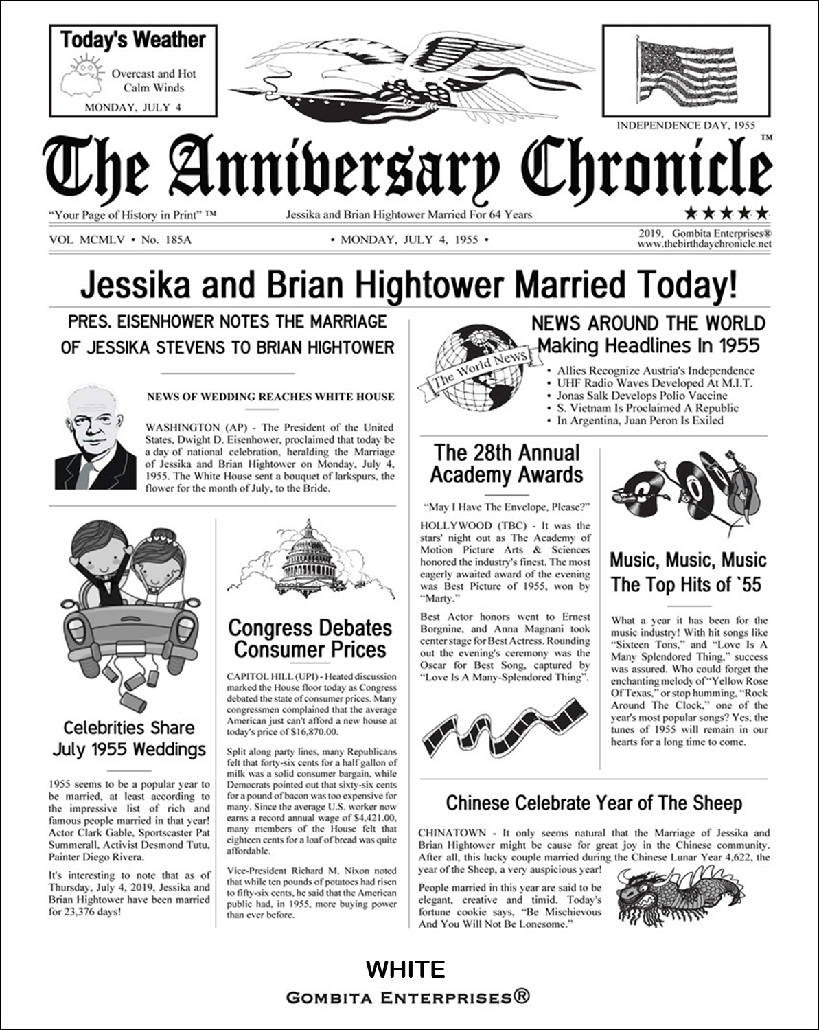 8.5 x 11 Inch By Mail - The Anniversary Chronicle